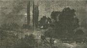 Artist's depiction of mid-morning conditions during the Dark Day of May 19, 1780 (from Devens, 1876).